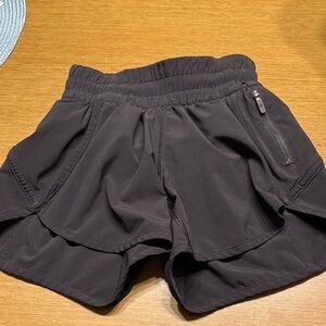 lululemon athletica Black Layered Running Skort with Zip Pocket